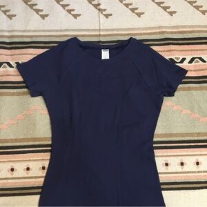 Victoria’s Secret large pink ribbed short sleeve navy blue maxi Bodycon dress